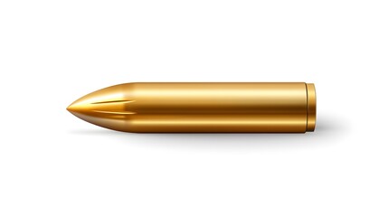 High-quality Cartoon Vector Illustration of a Bullet Shell, Isolated on White Background