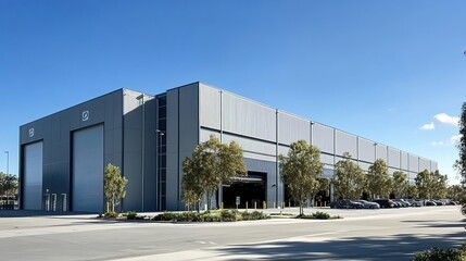 Obraz premium Modern Industrial Warehouse with Large Loading Docks