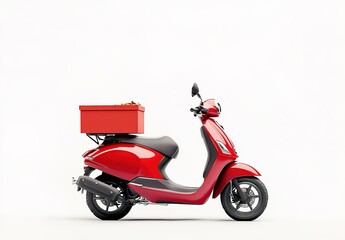 Obraz premium Red Scooter with Gift Box Attached