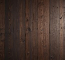 Fototapeta premium Dark brown reclaimed wood planks, knotty, vertical grain, paneling, backdrop, old wood