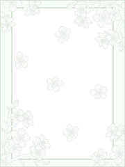 Floral border design, white isolate background