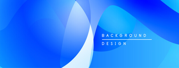 Abstract blue background. Smooth shapes overlap, creating dynamic visual effect. Modern design element for digital projects.
