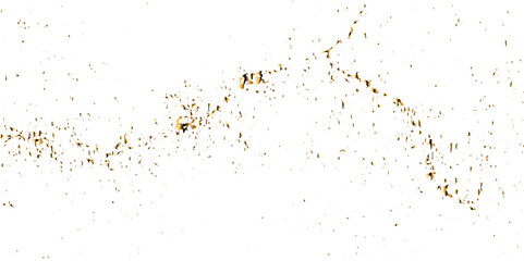 Doted and confetti golden glitter on transparent background. Shiny glittering dust. Gold glitter sparkle confetti that floats down falling. Vector illustration.