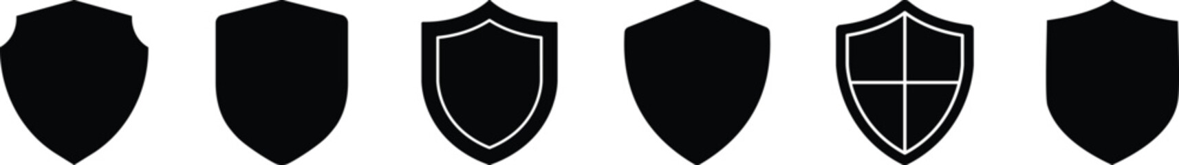 Shield simple icon set. Vector illustration