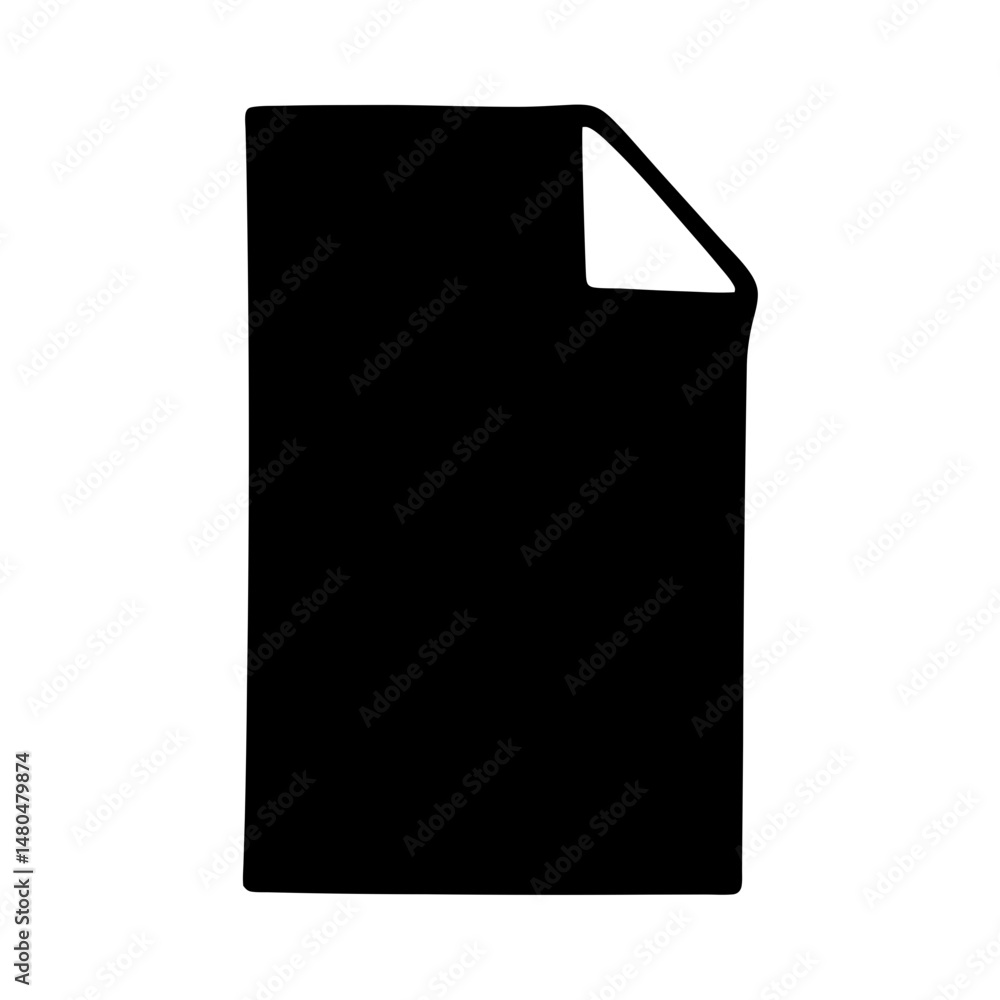 Poster minimalistic flat design style icon depicting a document with a folded corner