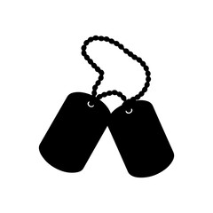 Fototapeta premium Dog tags silhouette vector flat illustration design.