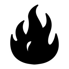 Stylized Silhouette Image of Fire Flames with a Bold and Minimalist Design