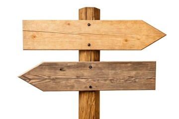 Fototapeta premium Blank Wooden Directional Sign With Two Arrows for Navigation Generative AI