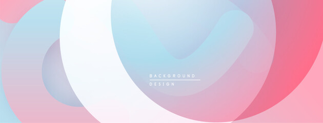 Abstract layers, pastel colors, smooth gradients. Minimalist design, modern aesthetic, soft shapes, light background.