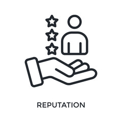 Reputation Icon Outline Style. Vector Illustration For Graphic Design