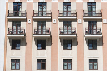 Balconies and windows of the building.