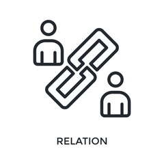 Relation Icon Outline Style. Vector Illustration For Graphic Design