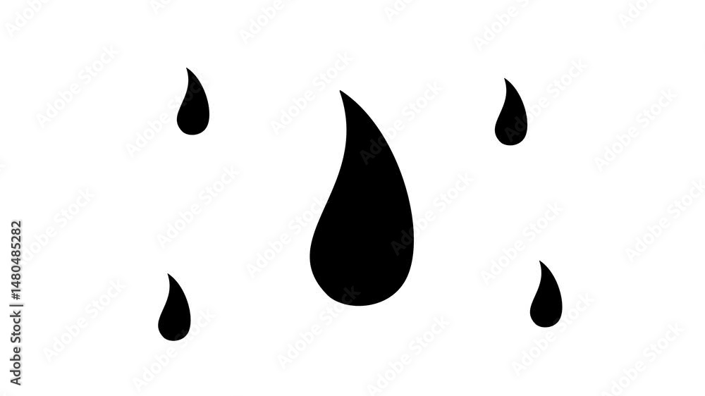 Poster zoom in and out animation the flame symbol. large black symbol in the center and four small symbols 