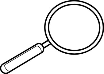 Magnifying Glass Line Art Vector Illustration