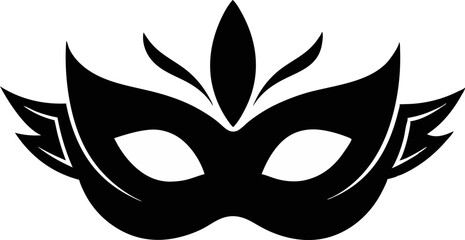 Masquerade Ball Mask Silhouette Vector Illustration