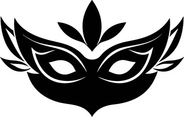 Masquerade Ball Mask Silhouette Vector Illustration