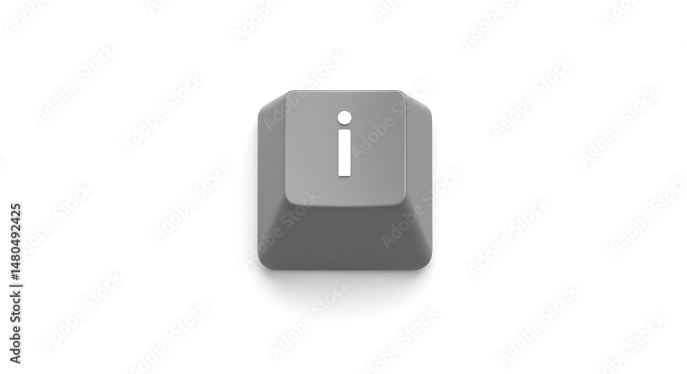 Aufkleber information key on a gray computer keyboard