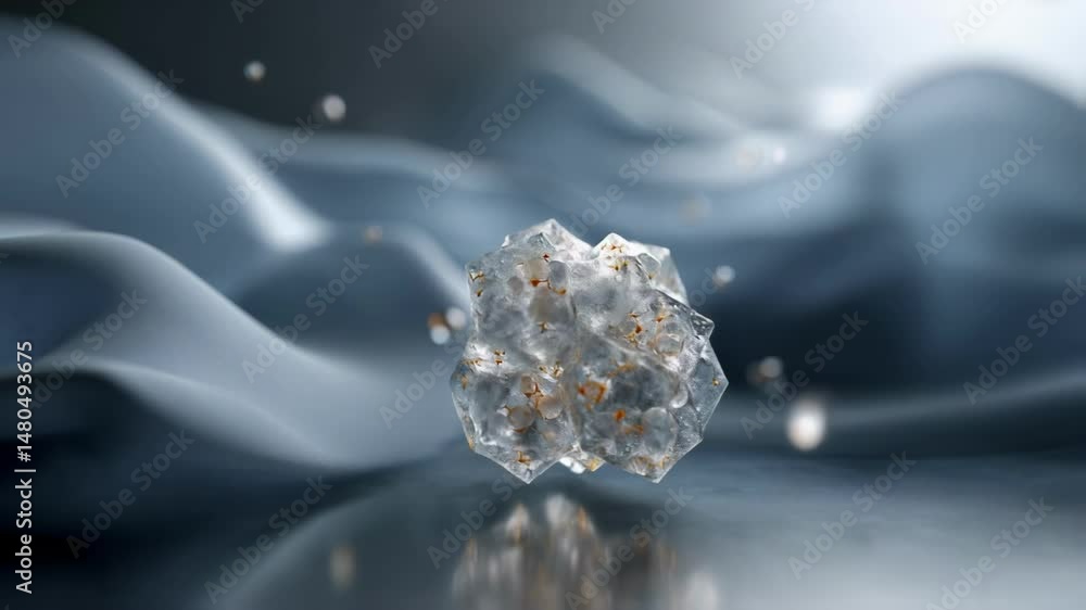 Aufkleber an artistic rendering of a molecular crystal suspended in a microgravity environment with ethereal l