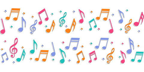 Colorful Music Notes - Fun and Playful Musical Background