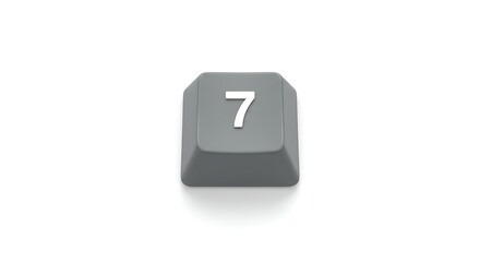 Number 7 Keycap on White Background