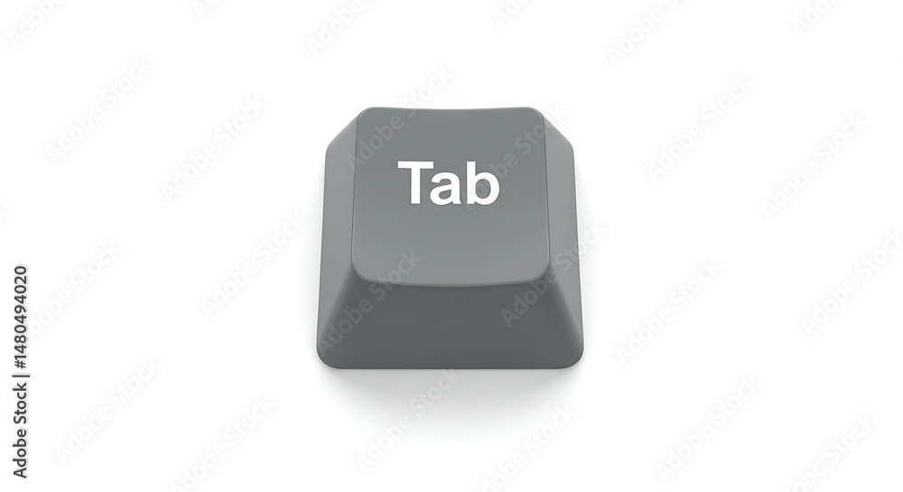 Poster isolated tab key from a computer keyboard on white background