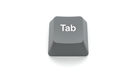 Isolated Tab Key from a Computer Keyboard on White Background