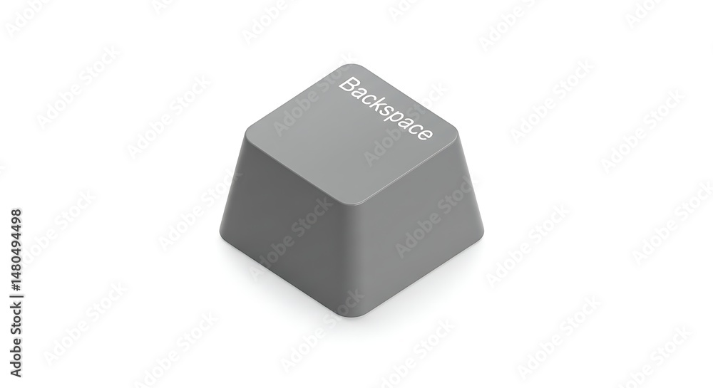 Aufkleber backspace key on a white background, computer keyboard button