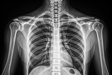 X Ray of Human Rib Cage With Detailed Skeletal Structure Generative AI