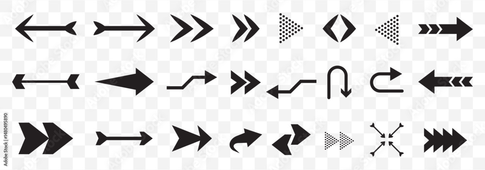 Poster arrow set. arrow icon collection. set different arrows or web design. arrow vector icon. arrows vect