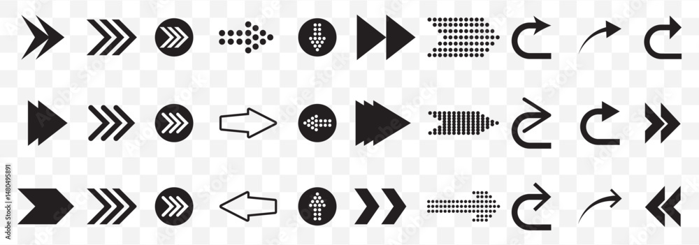 Poster arrow set. arrow icon collection. set different arrows or web design. arrow vector icon. arrows vect
