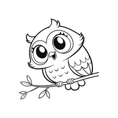 owl on white background