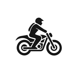 Silhouette of a Motorcycle Rider in Action