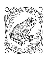 Fototapeta premium Cute Frog Coloring Page
