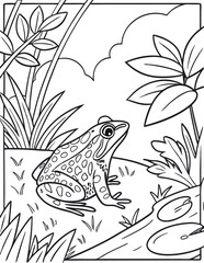 Cute Frog Coloring Page