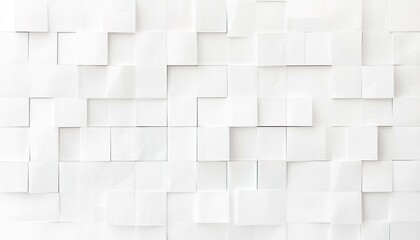 White Geometric Square Tiles Wall Pattern