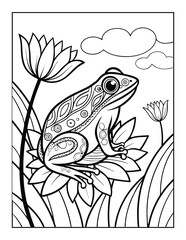 Cute Frog Coloring Page