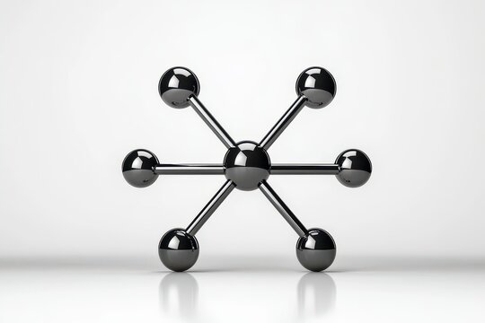 Abstract Metallic Molecular Structure 3D Render