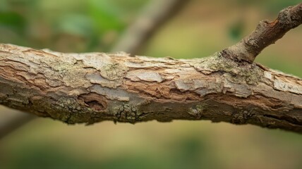 Close-up of Weathered Twig with Intricate Textures