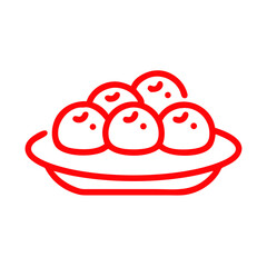 Sufganiyot Plate Icon, Hanukkah Doughnuts