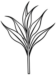 Modern Black and White Leaf Silhouette Sophisticated Nature-Themed Graphic for Branding