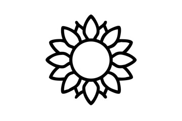 Sunflower Outline Icon, Vector Illustration