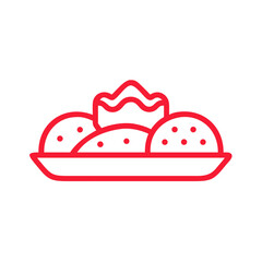 Festive Holiday Dessert Platter Outline Icon