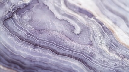 Close-up Pale Lavender Smooth Stone with Swirling Lines and Subtle Shimmer