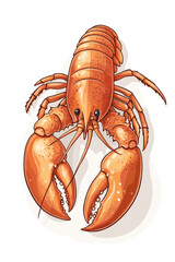 Vibrant Lobster Graphic for Seafood Menu