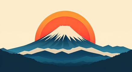 Majestic mountain peak at sunset