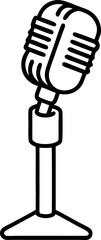 Vintage Microphone On St Line Art Vector Illustration