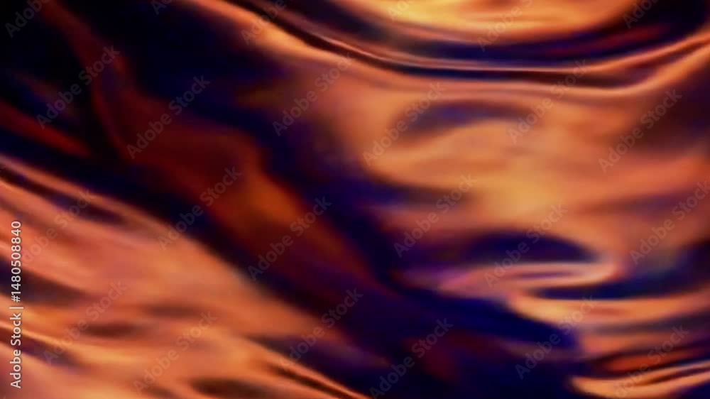 Aufkleber Flowing Abstract Video of Orange and Brown Fabric with Subtle Light
