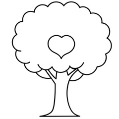 Abstract Tree Drawing Natural Symbol of Growth & Life