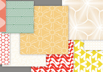 Collection of seamless geometric minimalistic patterns