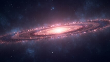 Glowing spiral galaxy